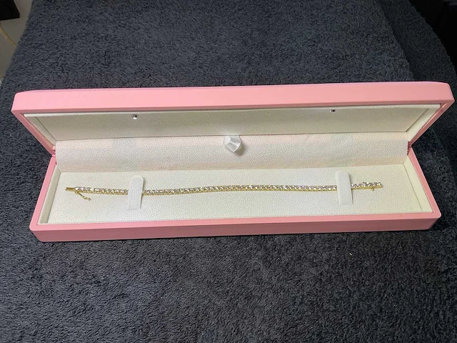 14 krt geel gouden tennis armband 5,18 crt. diamanten - afbeelding 1 van  15