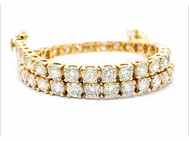 14 krt geel gouden tennis armband met natuurlijke diamant 4,10 crt - afbeelding 1 van  7