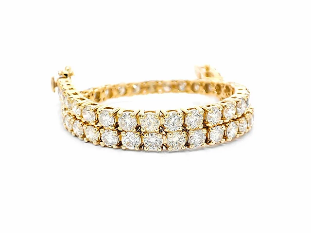 14 krt geel gouden tennis armband met natuurlijke diamant 4,10 crt - afbeelding 3 van  7