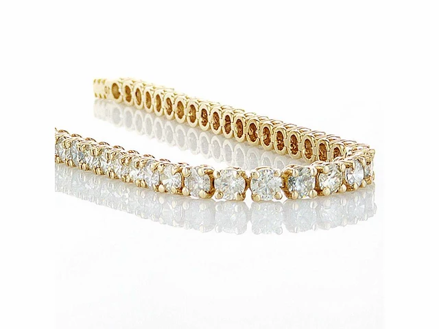 14 krt. geelgouden armband met 8,18 crt. diamanten naturel - afbeelding 3 van  5