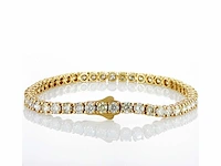 14 krt. geelgouden armband met 8,18 crt. diamanten naturel - afbeelding 4 van  5