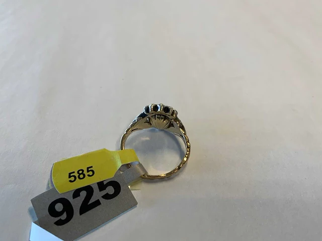 14 krt geelgouden en zilveren ring - afbeelding 3 van  4