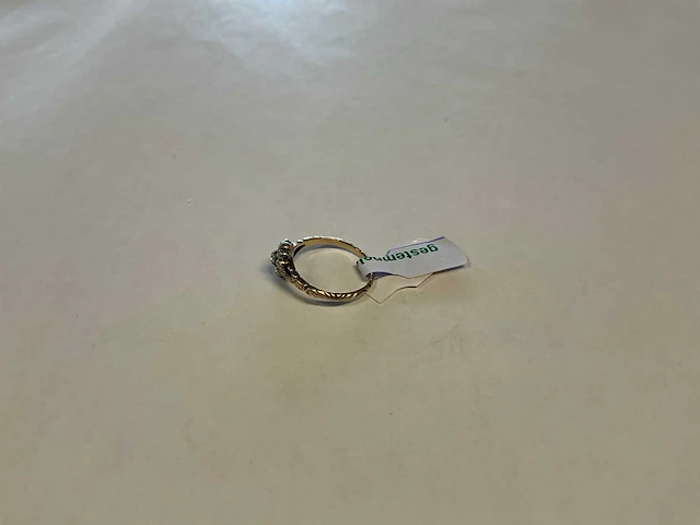 14 krt geelgouden en zilveren rozetring ring - afbeelding 2 van  3