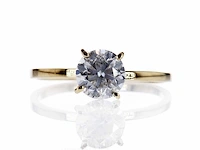 14 krt. geelgouden ring met 1,25 crt. natuurlijke diamant - afbeelding 1 van  6