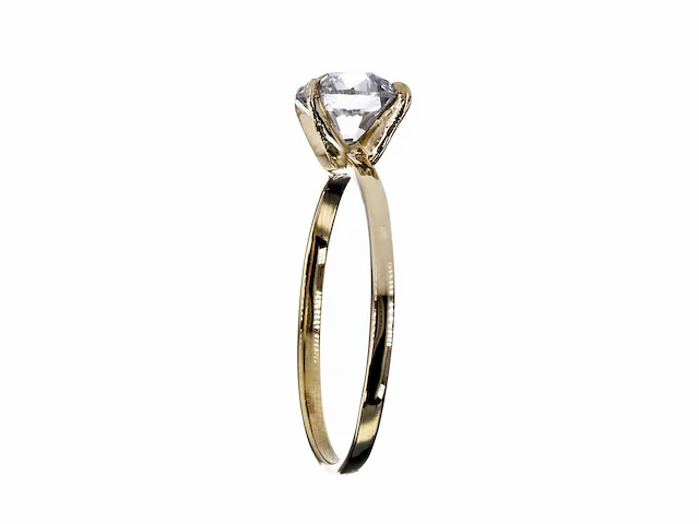 14 krt. geelgouden ring met 1,25 crt. natuurlijke diamant - afbeelding 5 van  6
