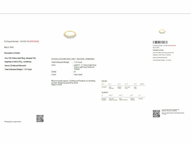 14 krt gouden ring met 7 natuurlijke diamanten 1,31crt - afbeelding 3 van  5