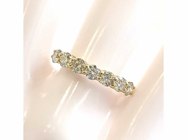 14 krt gouden ring met 7 natuurlijke diamanten 1,31crt - afbeelding 4 van  5