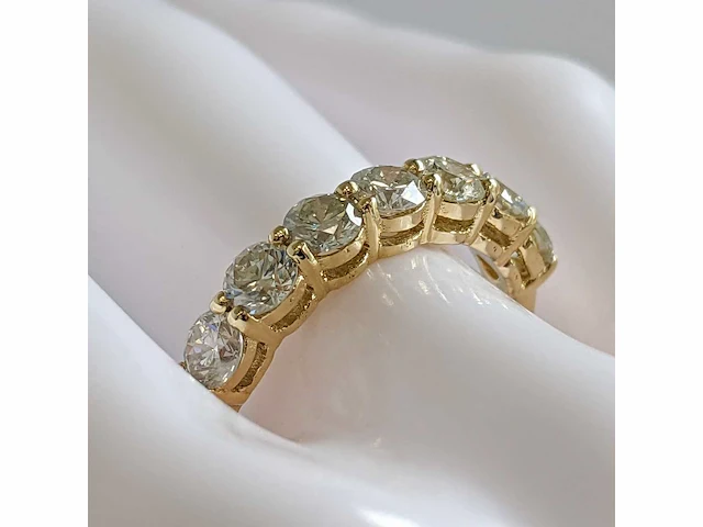 14 krt gouden ring met 7 natuurlijke diamanten 1,31crt - afbeelding 5 van  5
