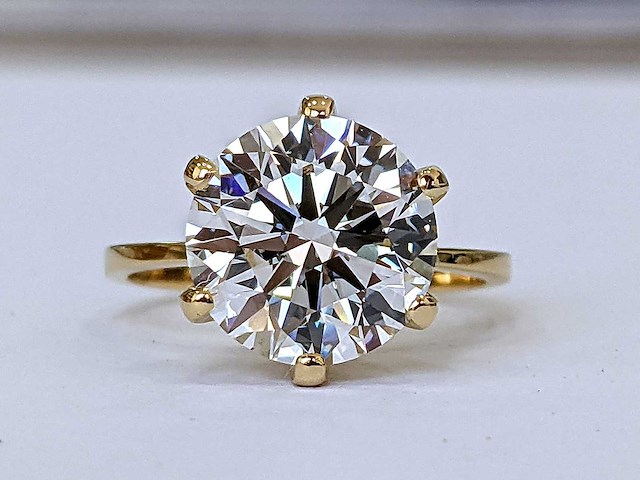 14 krt gouden ring met diamant 5,00 crt - afbeelding 2 van  10