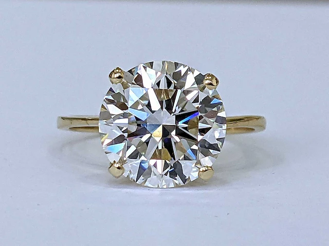 14 krt gouden ring met diamant 5,08 crt - afbeelding 7 van  9