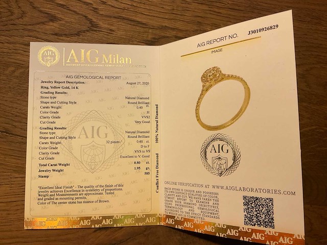 14 krt. gouden ring met diamanten - afbeelding 2 van  8