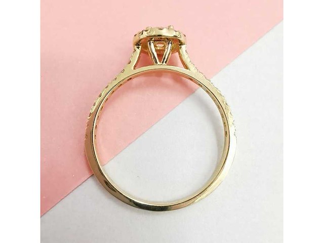 14 krt. gouden ring met diamanten - afbeelding 7 van  8