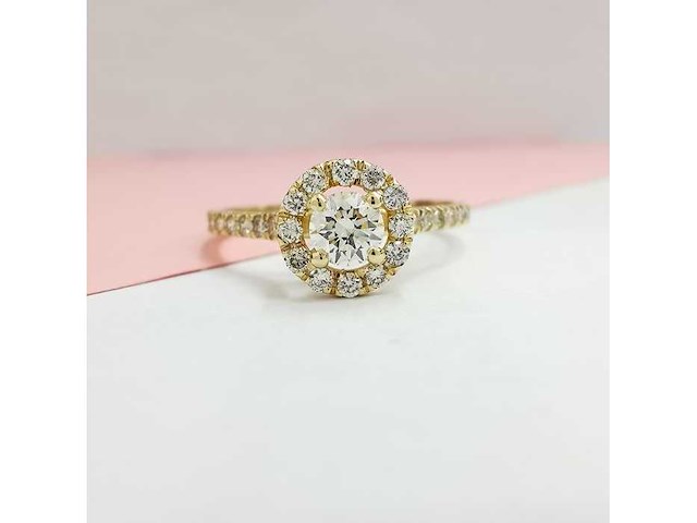 14 krt. gouden ring met diamanten - afbeelding 8 van  8