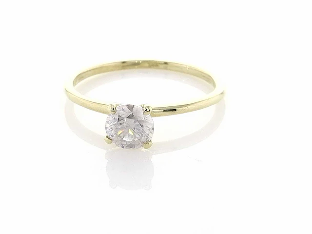 14 krt gouden ring met natuurlijke diamant 0,72 crt - afbeelding 2 van  5