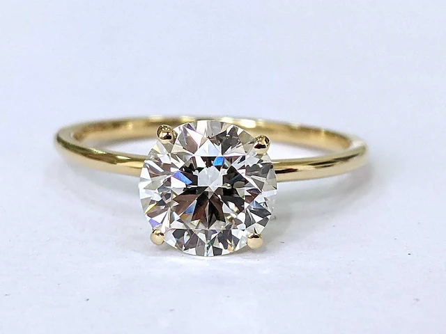14 krt gouden ring met natuurlijke diamant 0,93 crt - afbeelding 1 van  5