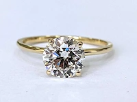 14 krt gouden ring met natuurlijke diamant 0,93 crt - afbeelding 1 van  5