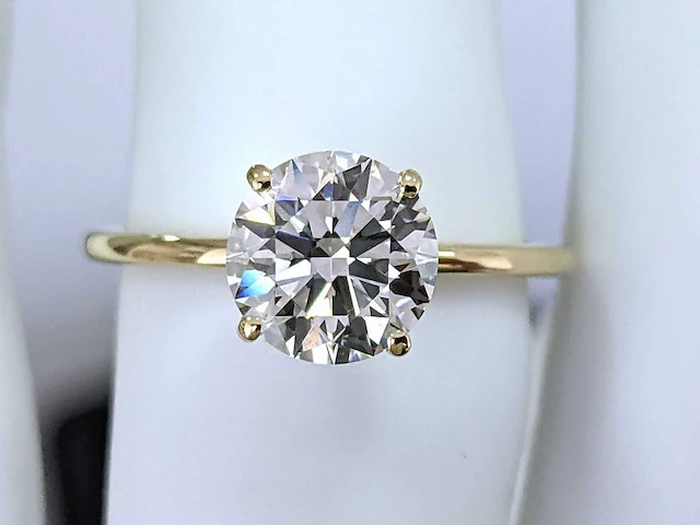 14 krt gouden ring met natuurlijke diamant 0,93 crt - afbeelding 3 van  5