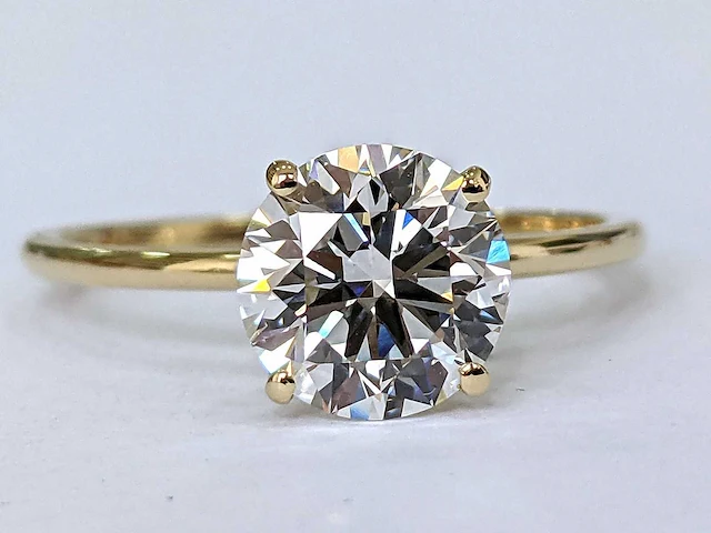 14 krt gouden ring met natuurlijke diamant 0,93 crt - afbeelding 4 van  5