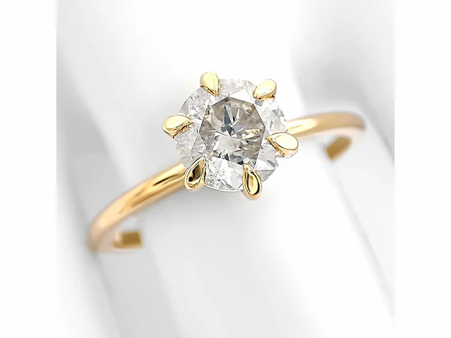 14 krt gouden ring met natuurlijke diamant 1,04 crt - afbeelding 2 van  8