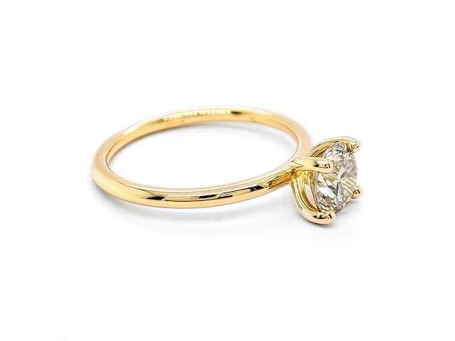 14 krt gouden ring met natuurlijke diamant 1,06 crt - afbeelding 2 van  4