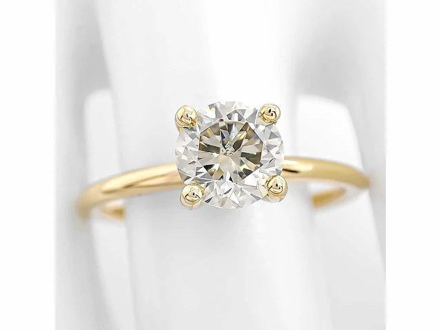 14 krt gouden ring met natuurlijke diamant 1,06 crt - afbeelding 4 van  4