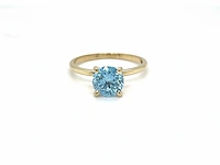 14 krt gouden ring met prachtige blauwe diamant 1,51 crt - afbeelding 7 van  11