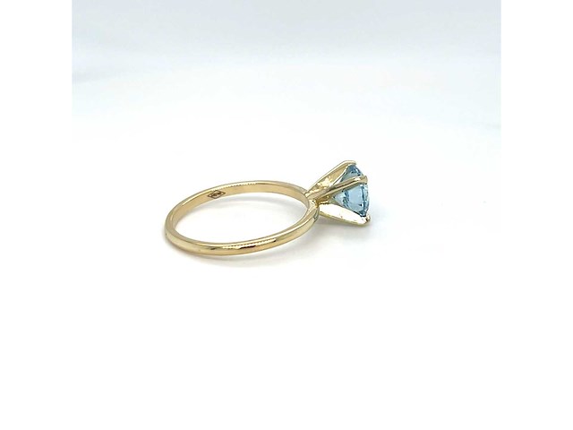 14 krt gouden ring met prachtige blauwe diamant 1,51 crt - afbeelding 2 van  11