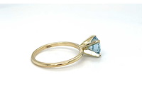 14 krt gouden ring met prachtige blauwe diamant 1,51 crt - afbeelding 3 van  11