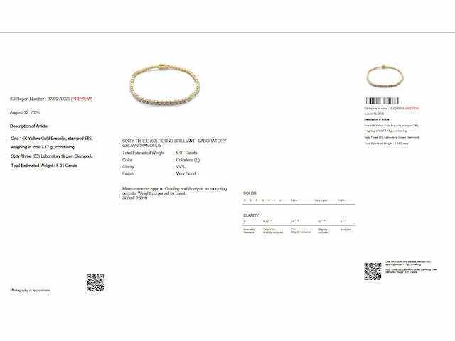14 krt gouden tennis armband met diamant 5,01 crt - afbeelding 2 van  8