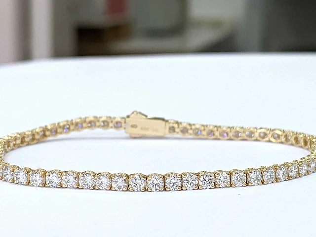 14 krt gouden tennis armband met diamant 5,01 crt - afbeelding 7 van  8