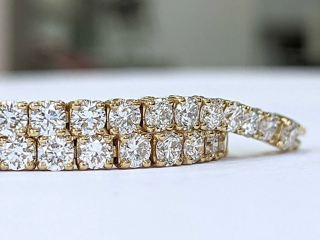 14 krt gouden tennis armband met diamant 5,01 crt - afbeelding 8 van  8