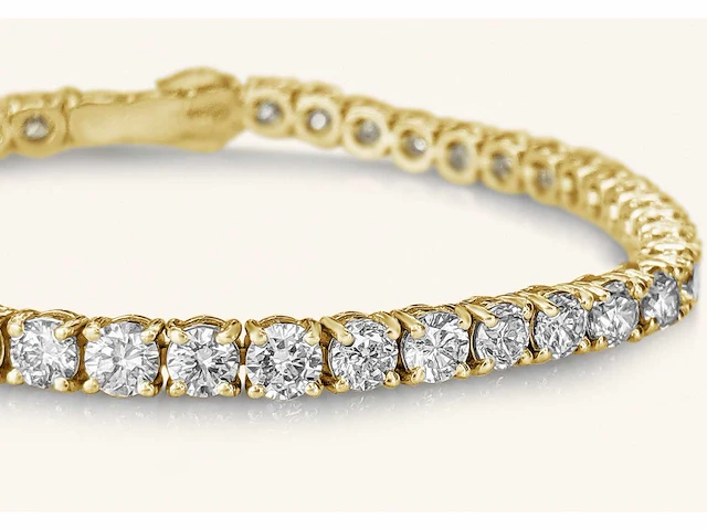14 krt gouden tennis armband met diamant 8,22 crt - afbeelding 1 van  6