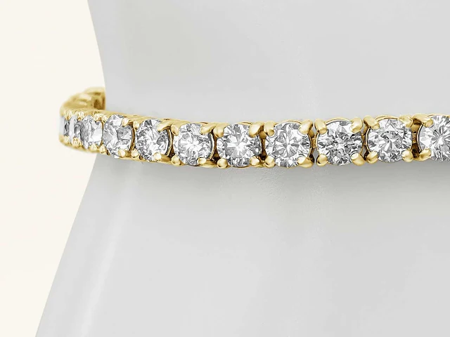 14 krt gouden tennis armband met diamant 8,22 crt - afbeelding 4 van  6