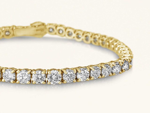 14 krt gouden tennis armband met diamant 8,22 crt - afbeelding 5 van  6