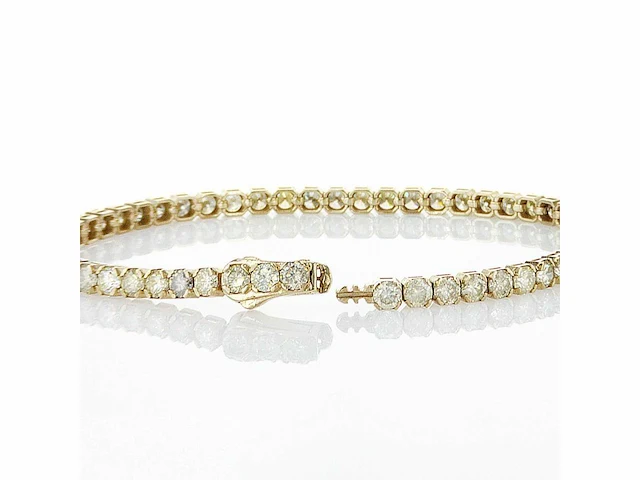 14 krt gouden tennisarmband met natuurlijke diamant 6,72 crt - afbeelding 4 van  7
