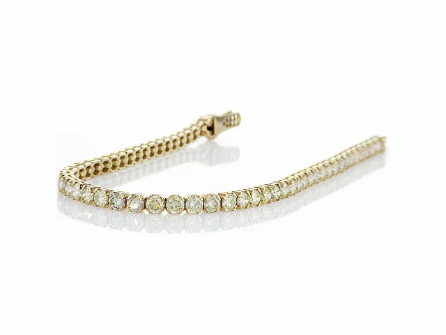 14 krt gouden tennisarmband met natuurlijke diamant 6,72 crt - afbeelding 5 van  7