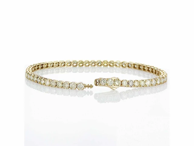 14 krt gouden tennisarmband met natuurlijke diamant 6,72 crt - afbeelding 7 van  7