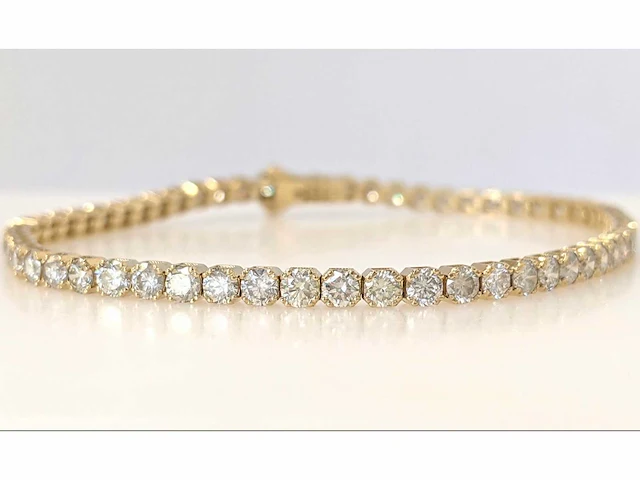 14 krt gouden tennisarmband met natuurlijke diamant 7,16 crt - afbeelding 1 van  8