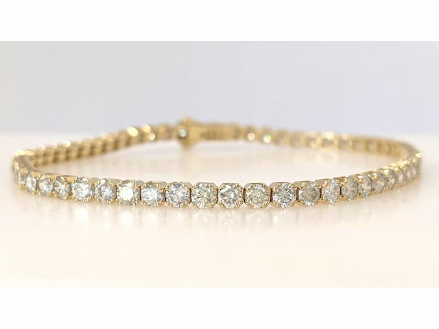 14 krt gouden tennisarmband met natuurlijke diamant 7,16 crt - afbeelding 3 van  8