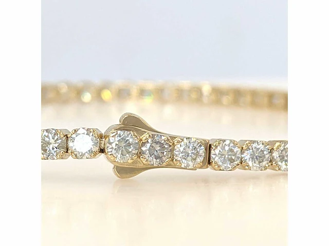 14 krt gouden tennisarmband met natuurlijke diamant 7,16 crt - afbeelding 6 van  8