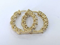 14 krt. oorstekers 22 diamanten 3,75 crt. - afbeelding 3 van  5