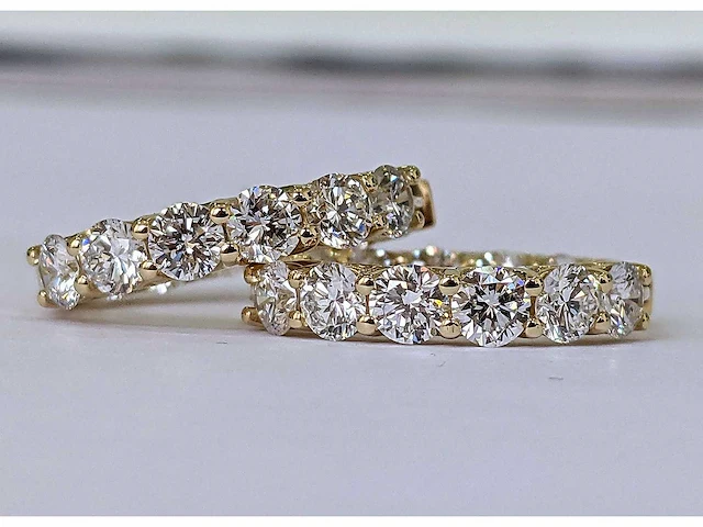 14 krt. oorstekers 22 diamanten 3,75 crt. - afbeelding 5 van  5
