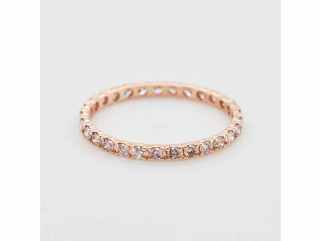 14 krt. rose gouden ring met diamant 0,54 crt. naturel - afbeelding 6 van  11