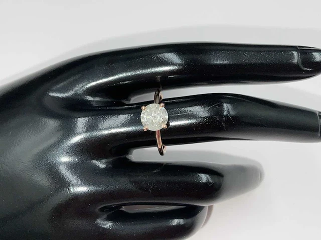 14 krt. rose gouden ring met diamant 1,92 crt. naturel - afbeelding 1 van  11