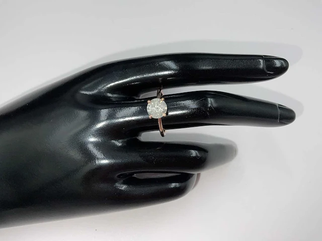 14 krt. rose gouden ring met diamant 1,92 crt. naturel - afbeelding 8 van  11