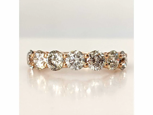 14 krt. rose gouden ring met diamant 3,03 crt. naturel - afbeelding 4 van  11