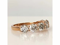 14 krt. rose gouden ring met diamant 3,03 crt. naturel - afbeelding 6 van  11