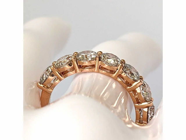 14 krt. rose gouden ring met diamant 3,03 crt. naturel - afbeelding 7 van  11