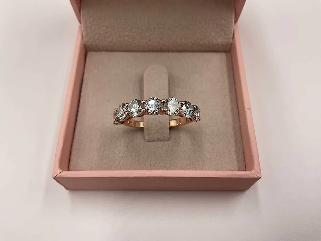 14 krt. rose gouden ring met diamant 3,03 crt. naturel - afbeelding 8 van  11