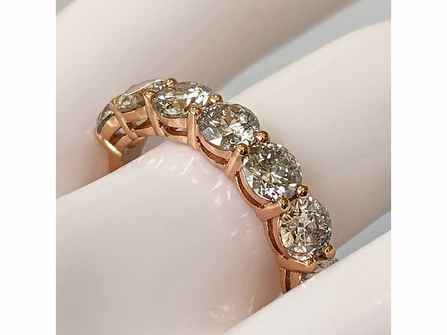 14 krt. rose gouden ring met diamant 3,03 crt. naturel - afbeelding 9 van  11